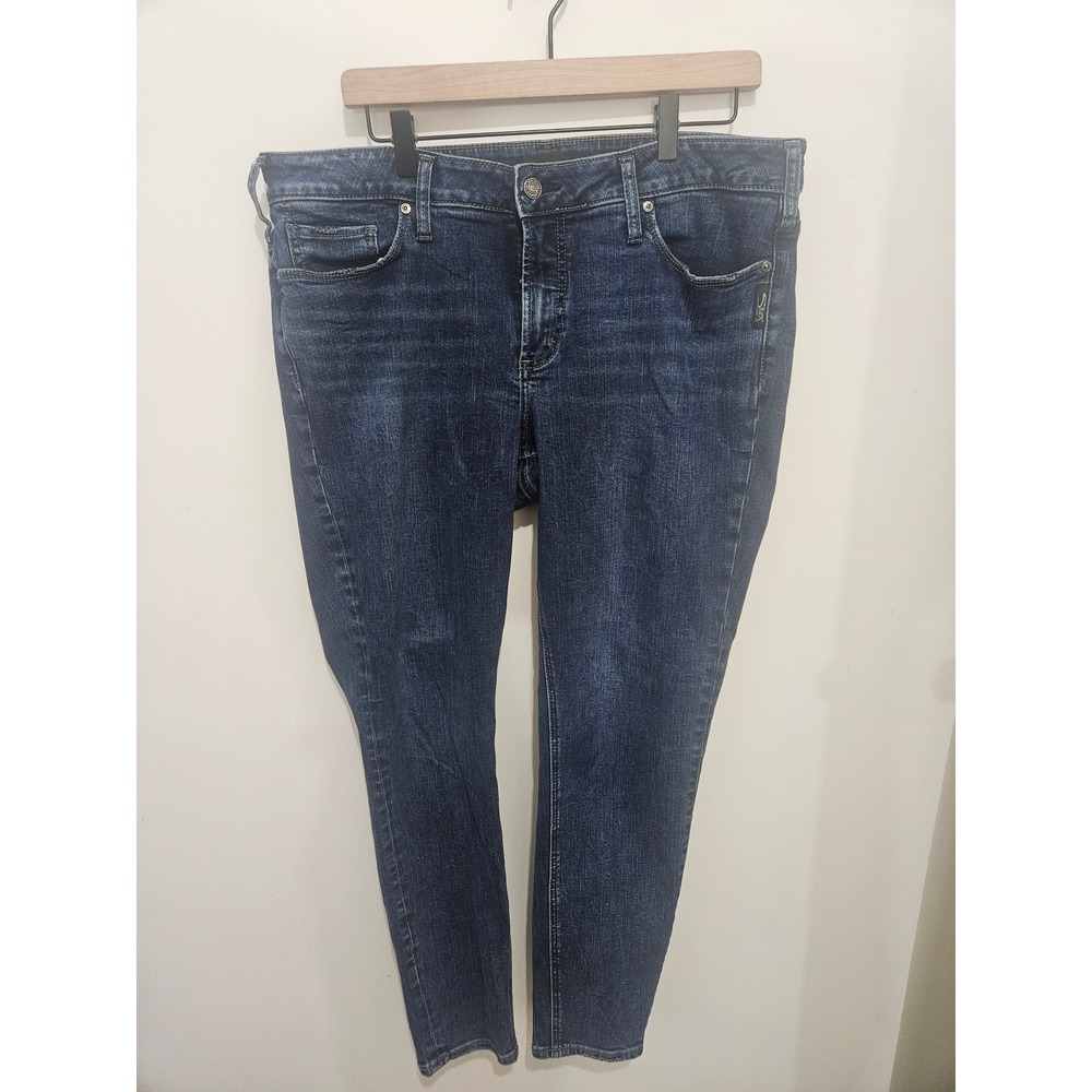 Silver Jeans Co Suki Skinny Dark Wash Curvy Fit Jeans W93136SDB376 Size 16 x 29